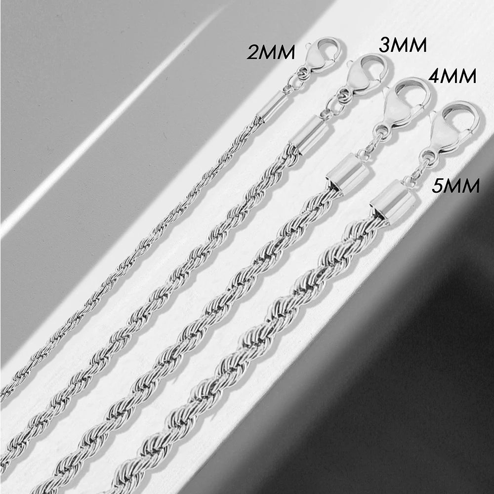 Miami Ice 3mm Rope Chain - White Gold