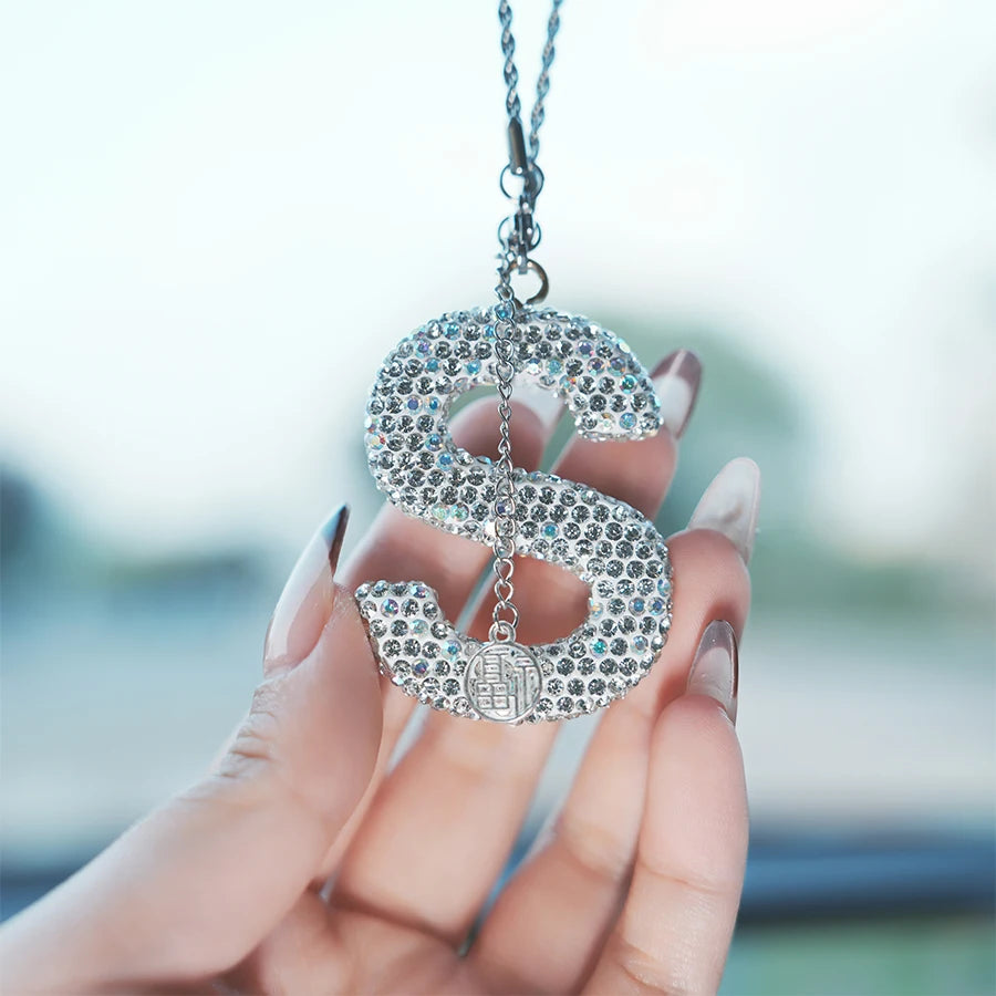 26 Inlaid Artificial Diamond English Letters Pendants