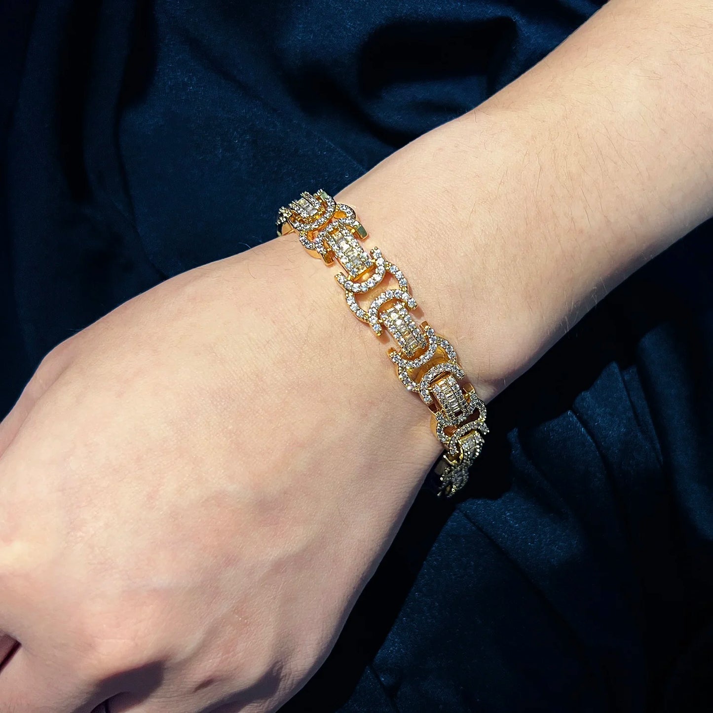 Miami Iced Byzantine Bracelet - White Gold