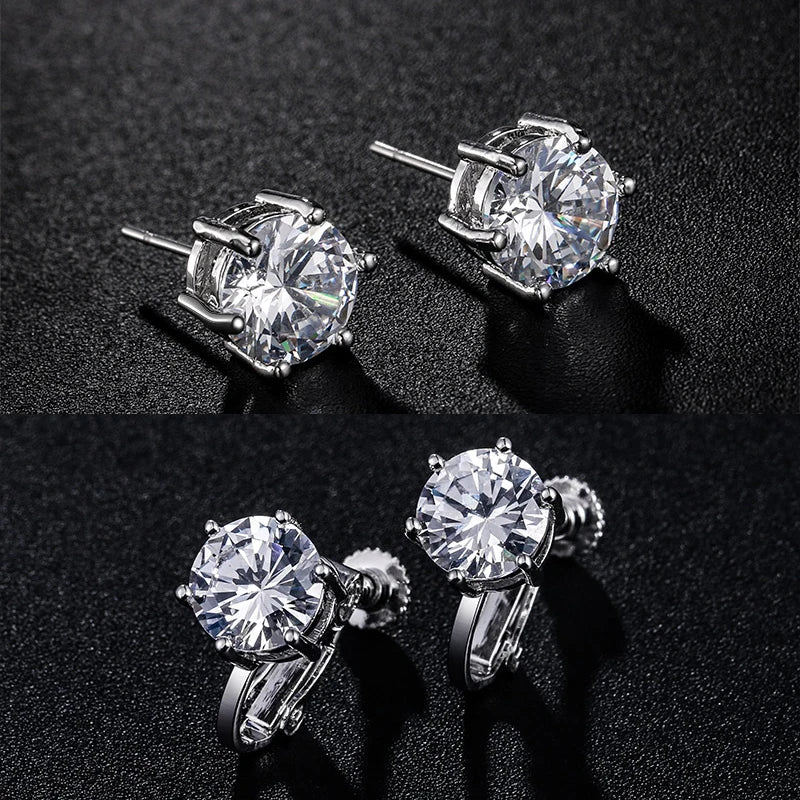 Miami Ice Vvs Round Iced Out Stud Earrings