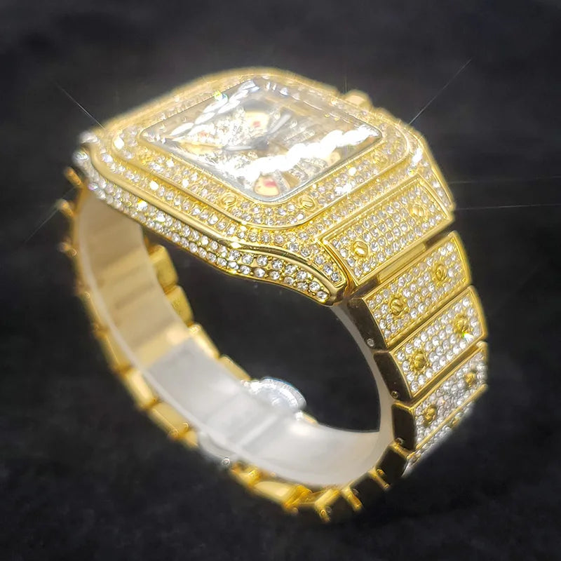 Square Full Diamond Watch for Men