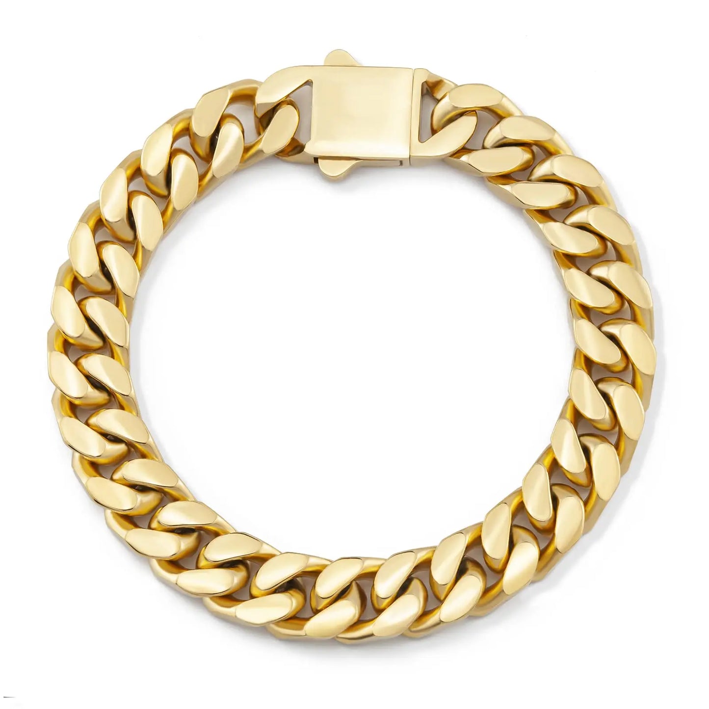 Miami Ice 14mm Miami Prong Link Bracelet - Gold