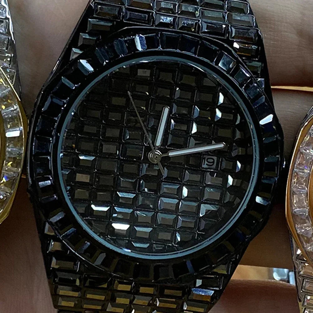 Miami Ice Luxury Hip Hop Men's Baguette Diamond Watch