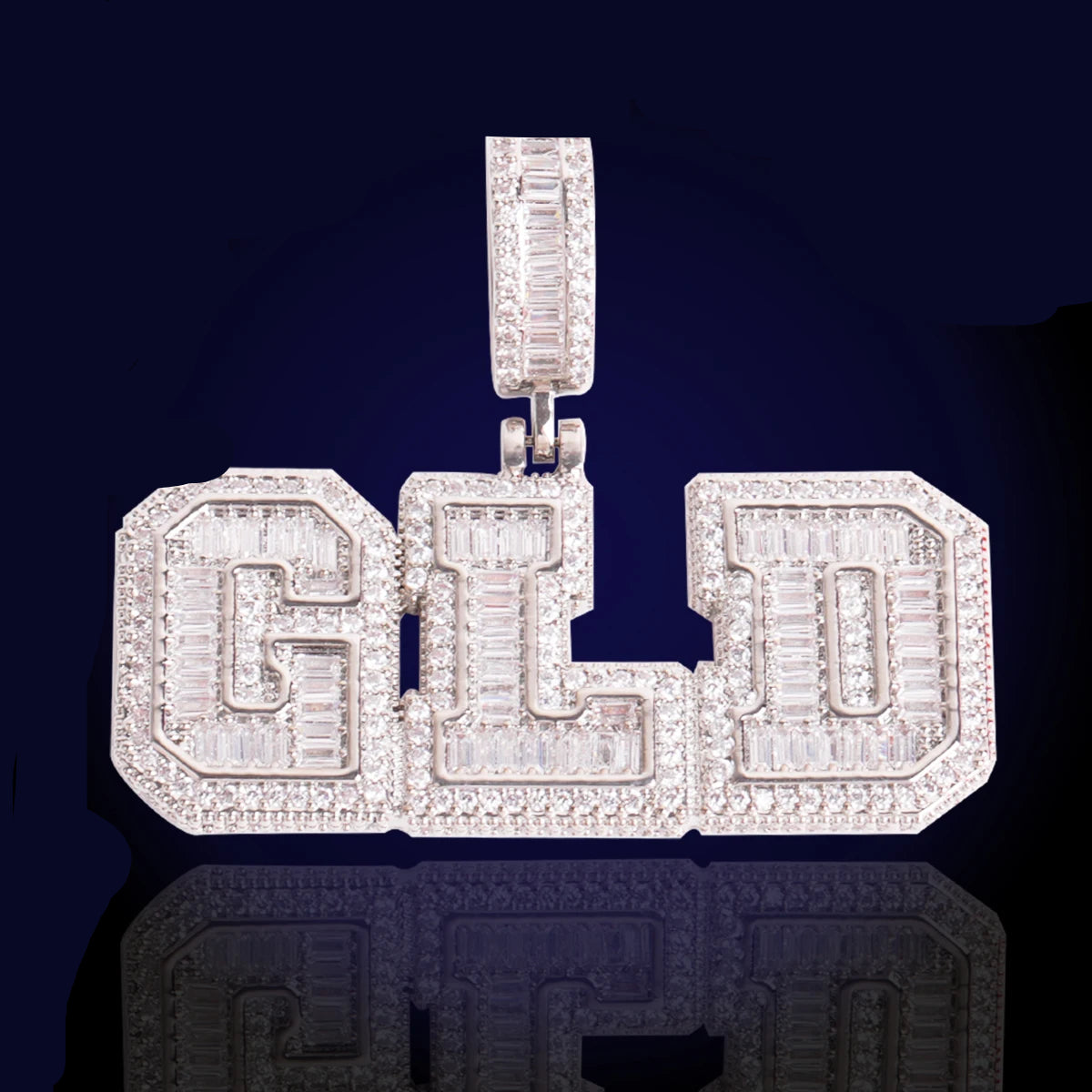 Miami Ice Varsity Letter Custom Pendant - White Gold