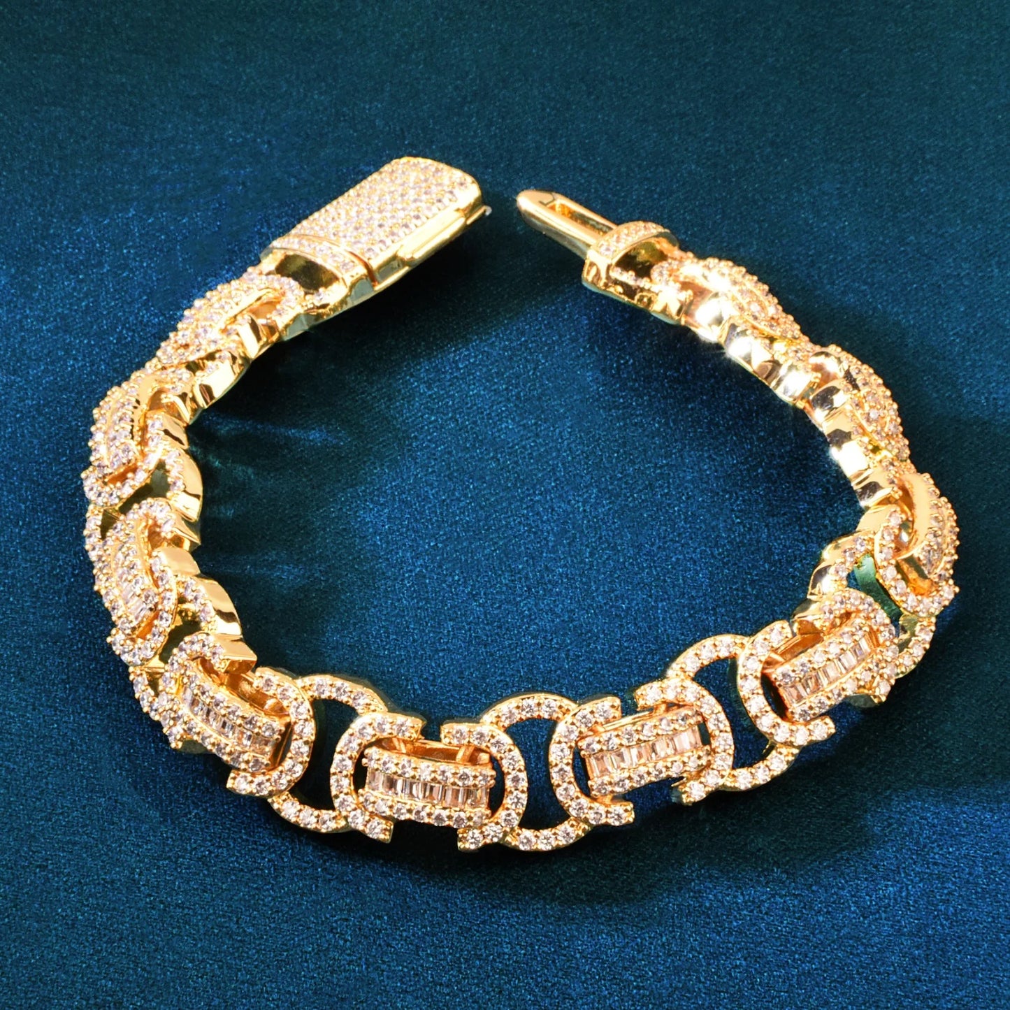 Miami Iced Byzantine Bracelet - White Gold
