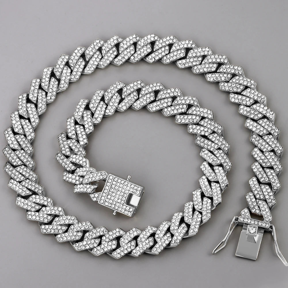 Miami Ice 14MM Iced Prong Link Cuban Chain Necklace