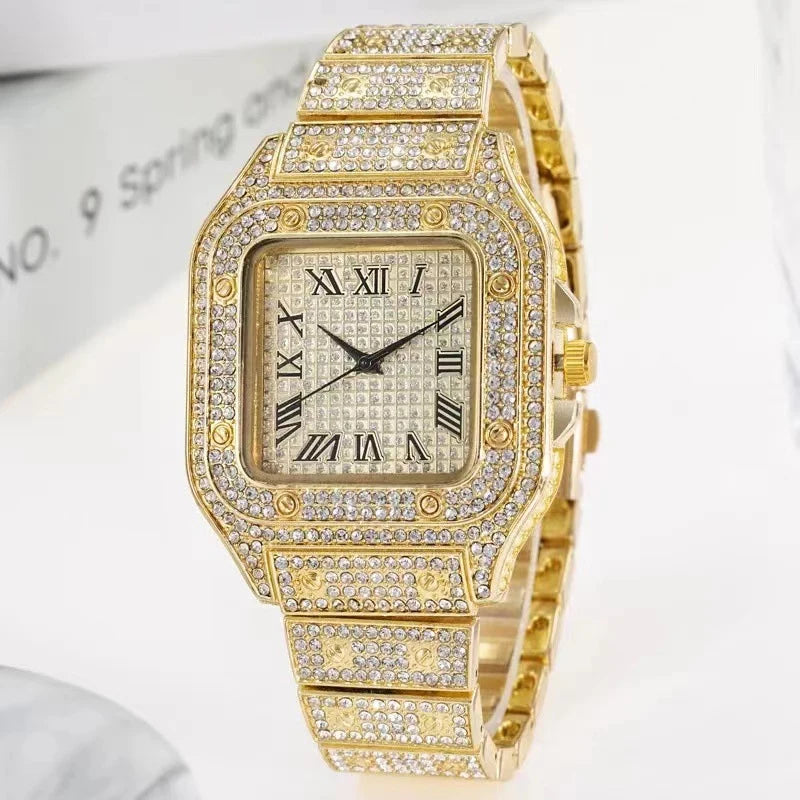 Iced Out Luxe Watch Gold/Silver