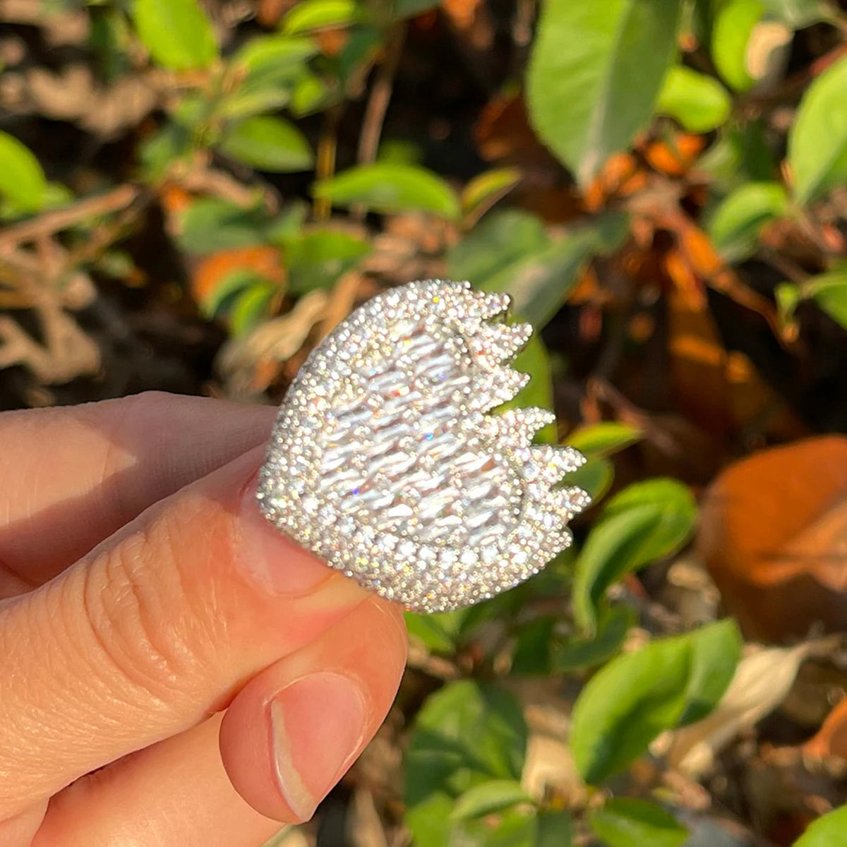 Miami Ice Flamy Heart Iced Out Ring