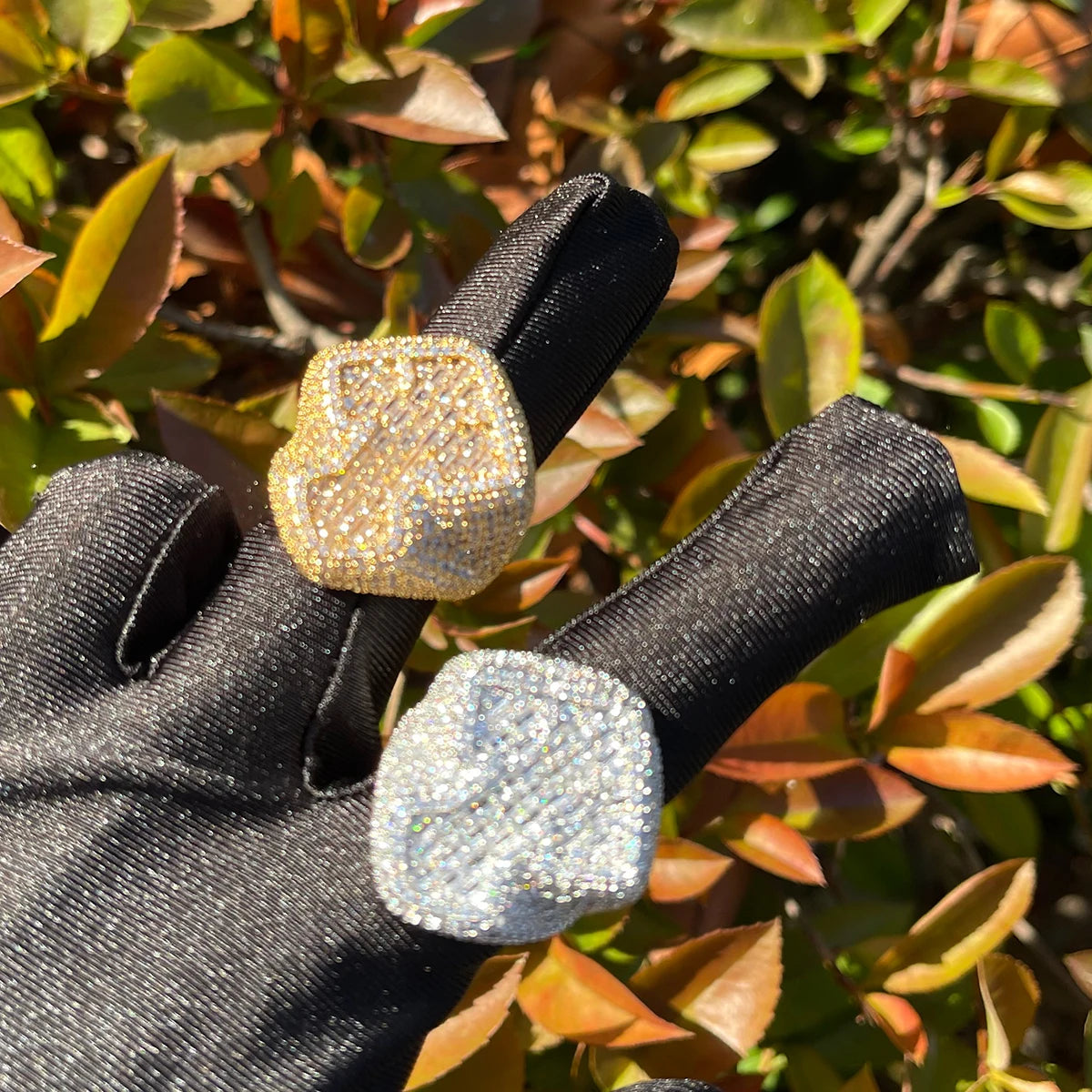 Miami Ice Cross Baguette Iced Out Ring