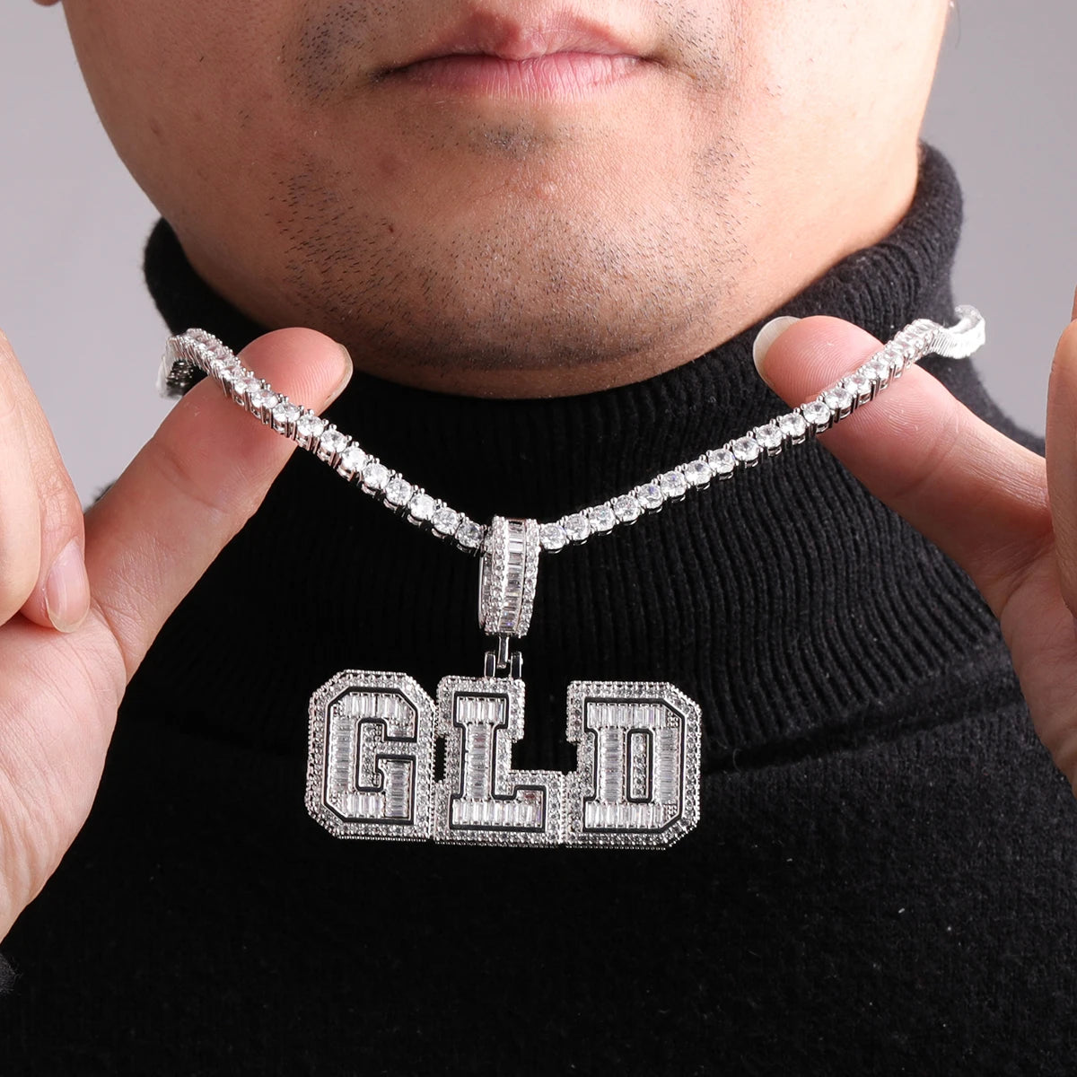 Miami Ice Varsity Letter Custom Pendant - White Gold