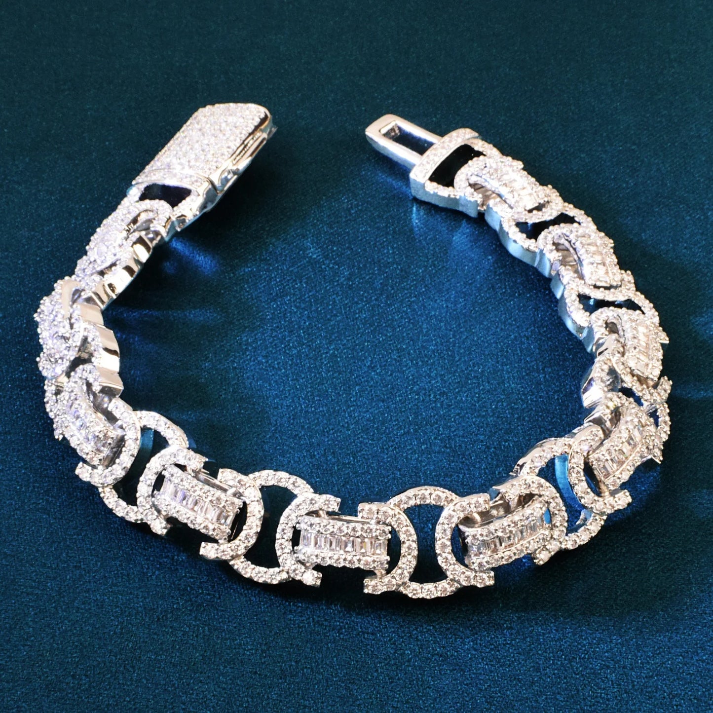 Miami Iced Byzantine Bracelet - White Gold