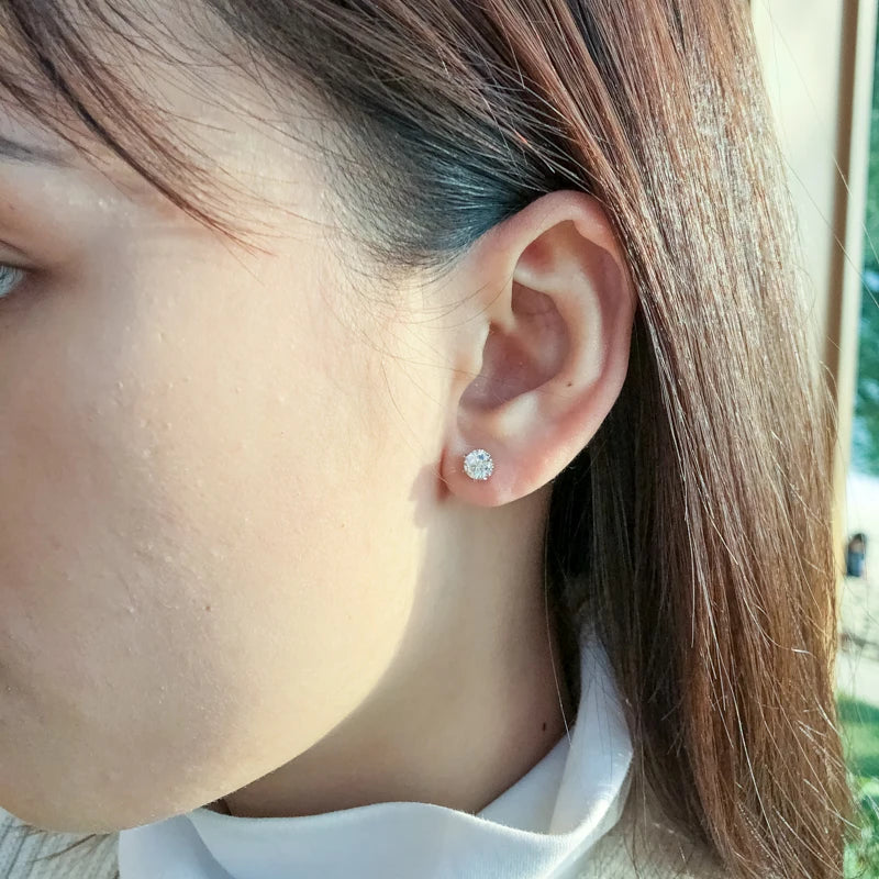 Miami Ice Miami Ice Vvs Round Stud Earrings 5mm - Gold Vermeil