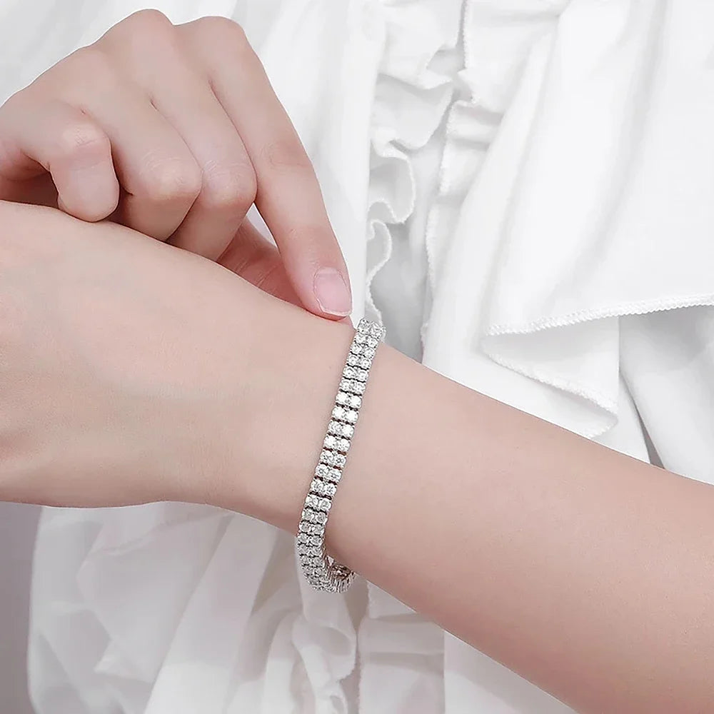 Miami Ice 5mm Double-Row Tennis Bracelet - White Gold