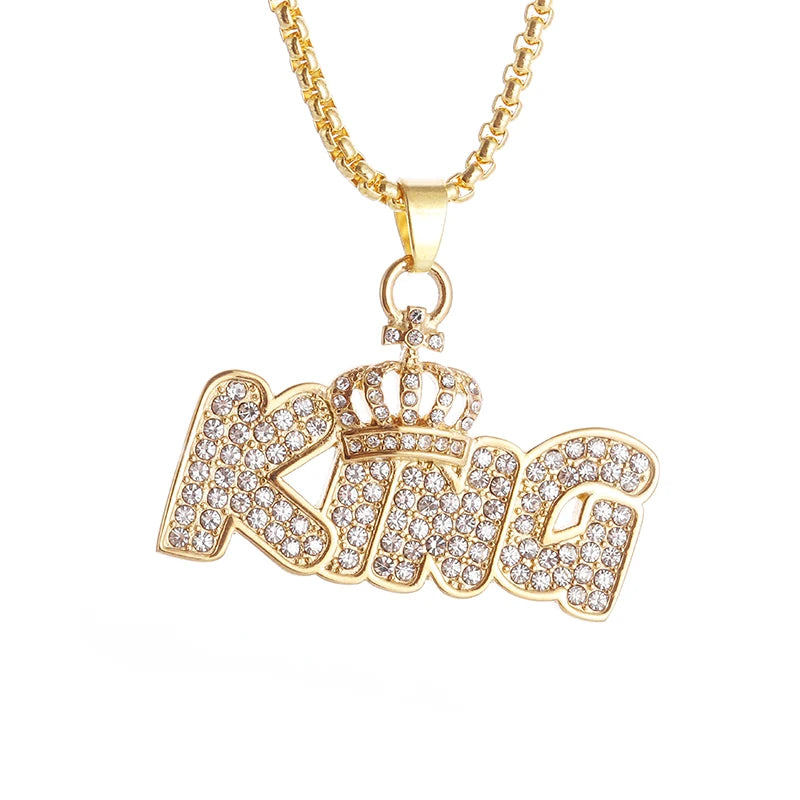 Hip Hop Ice Out Alphabet Savage Pendant Necklace