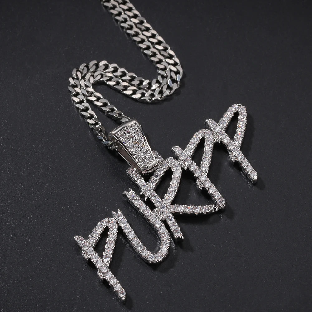 Brush Font Custom Name Necklace