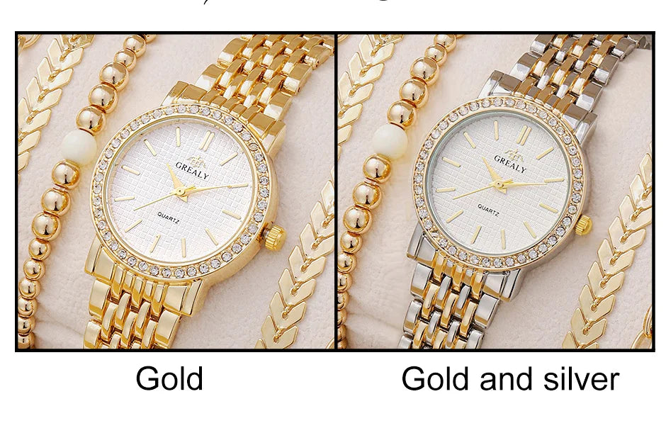 6pcs Dainty Quartz Watches & Bracelet Set