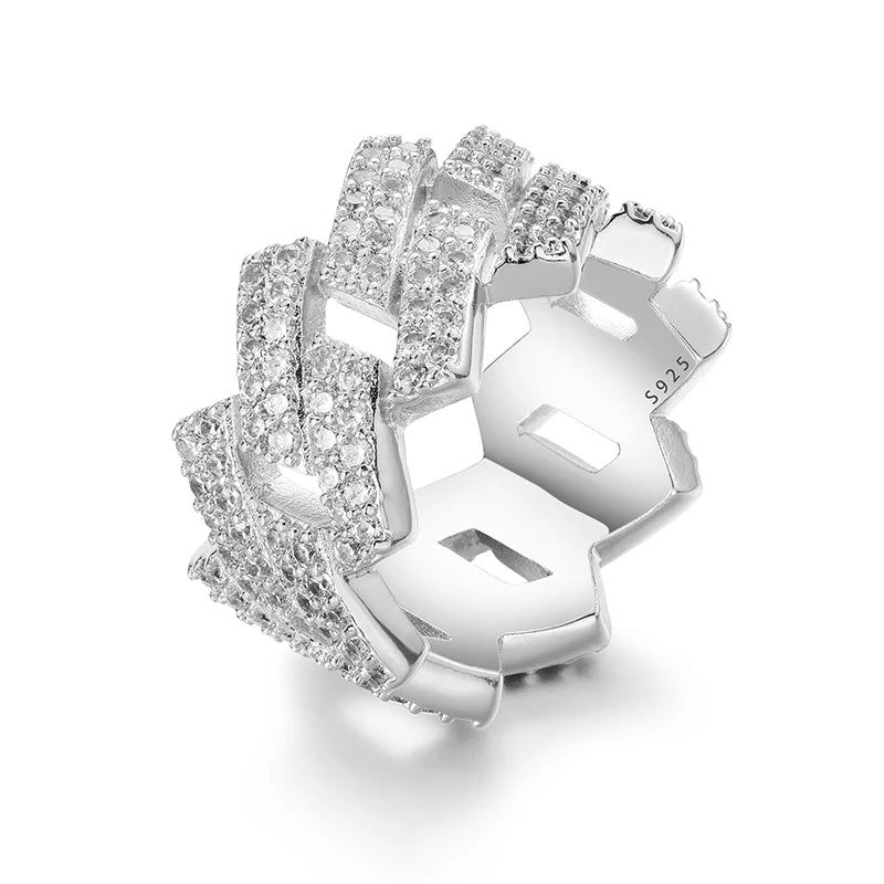 Luxury Sterling Silver 925 Cuban Ring for Men