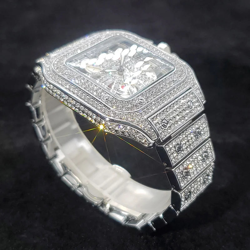 Square Full Diamond Watch for Men