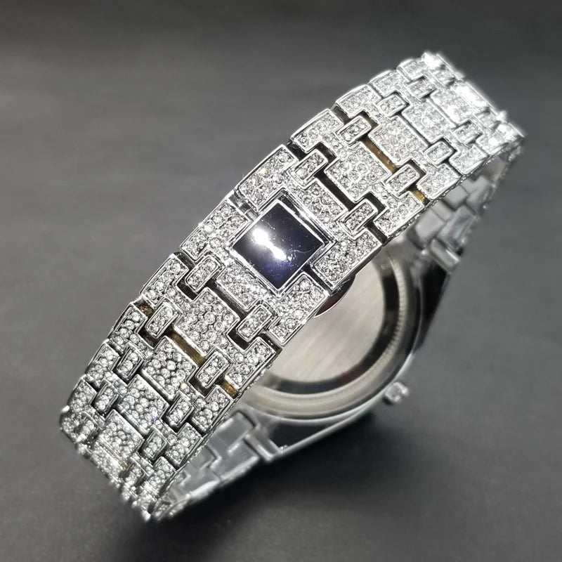 Miami Ice New Arab Number Luxury Diamond Bling Quartz Watch for Men