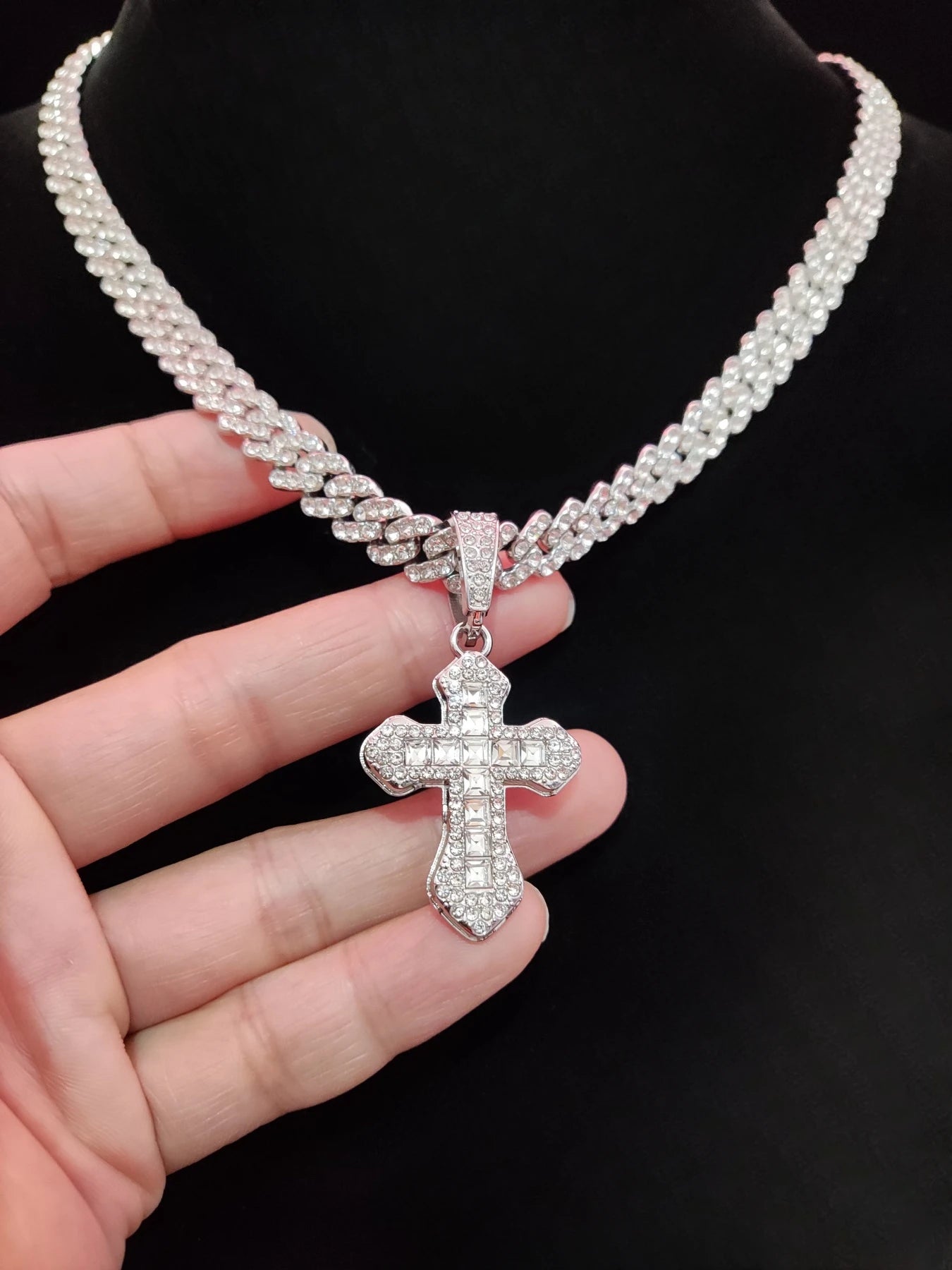 Hip Hop Cross Pendant Necklace
