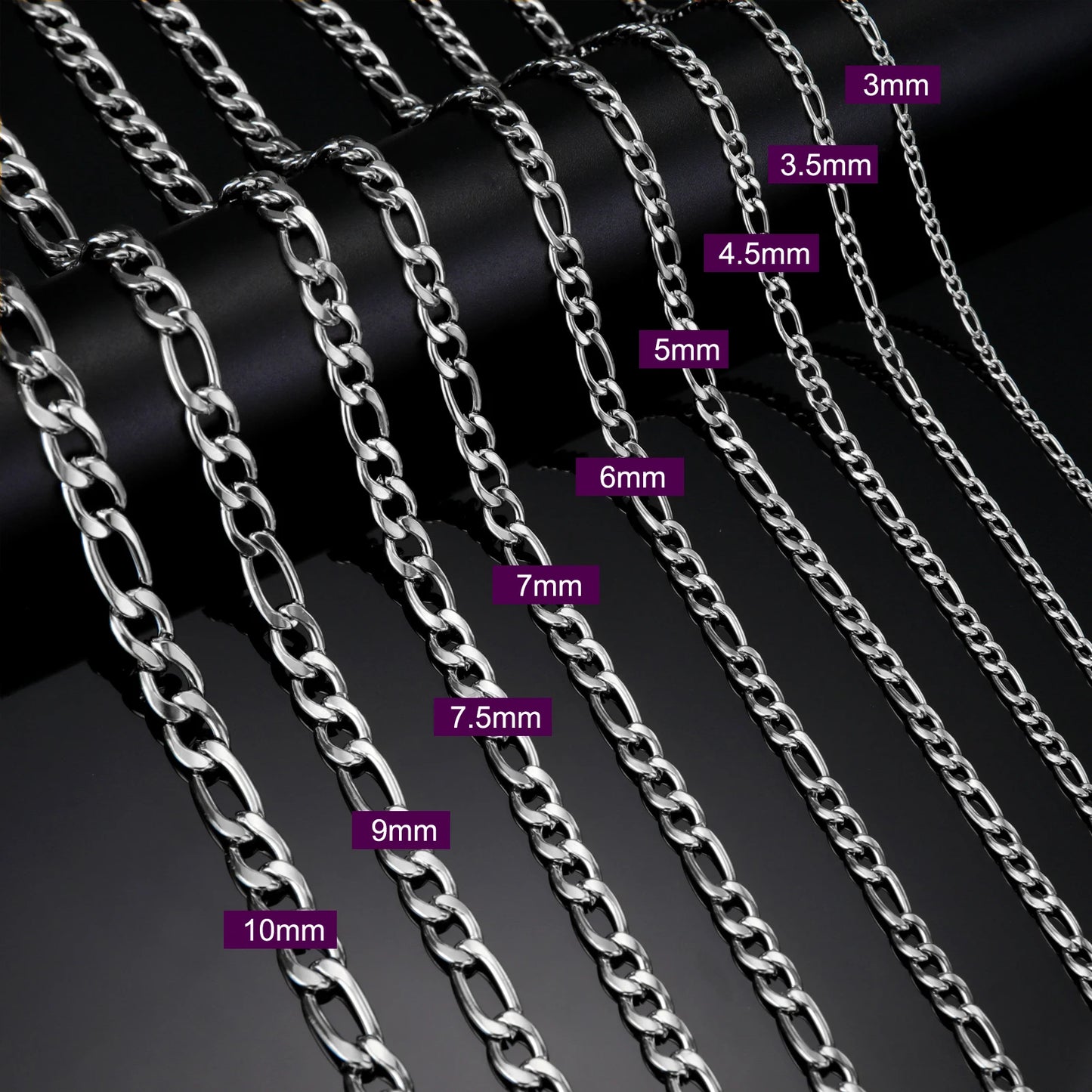 Miami Ice 3mm Figaro Chain