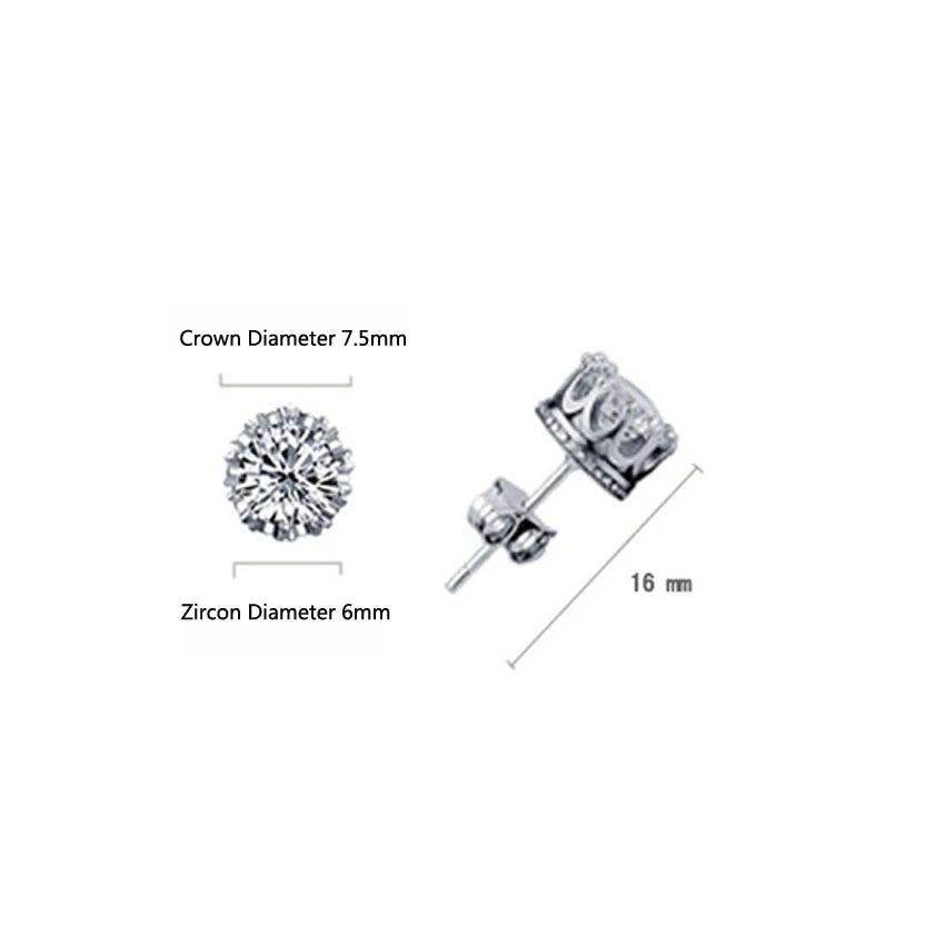 1 Pair Fashion Jewelry Crown Stud Earrings