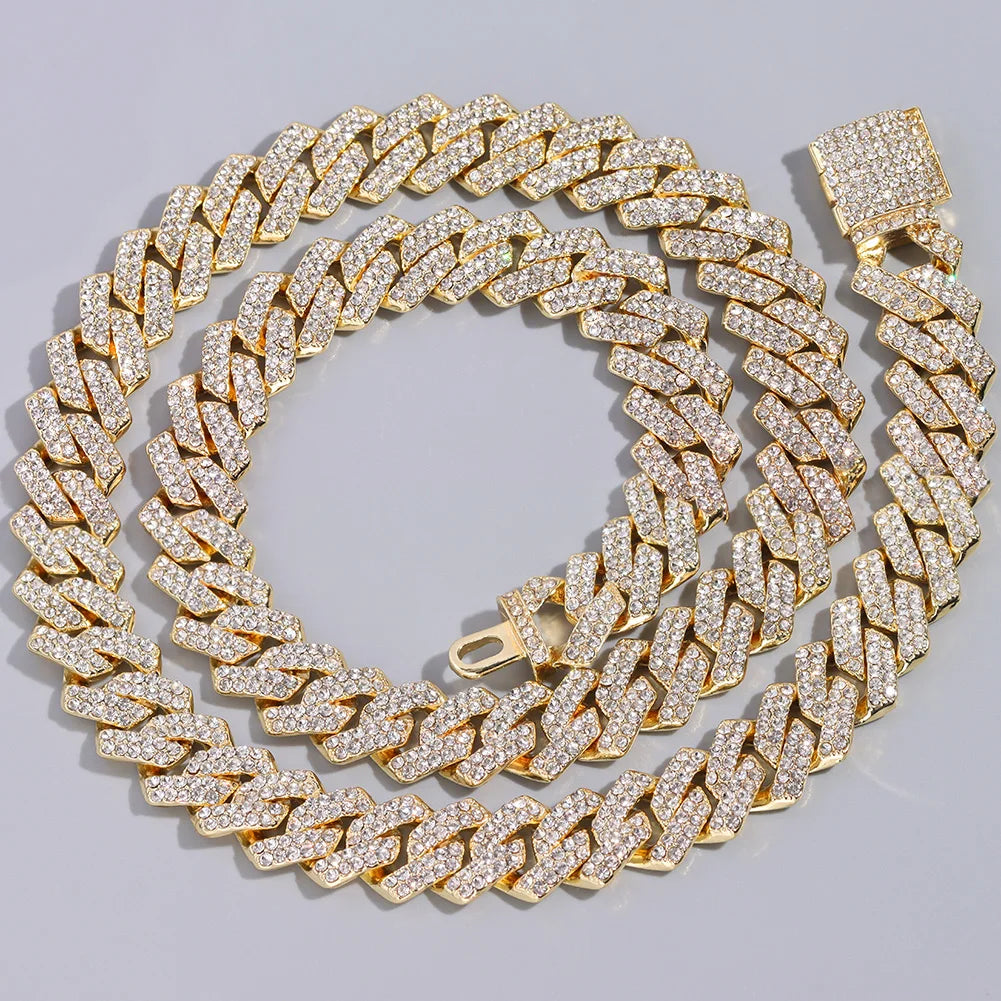 Miami Ice 14MM Iced Prong Link Cuban Chain Necklace