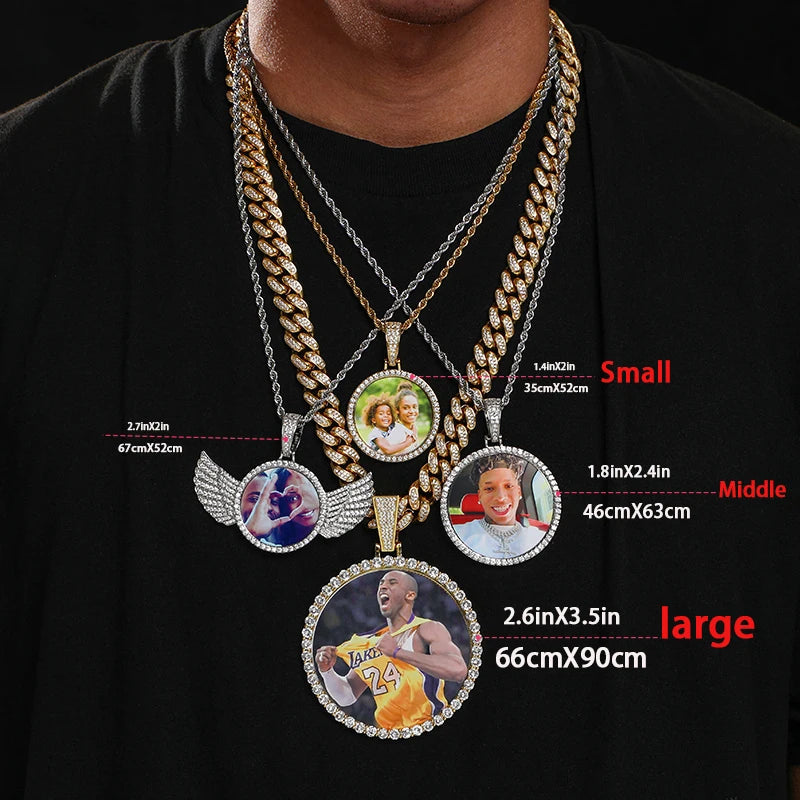 Miami Ice Vvs1 Custom Photo Pendant - White Gold