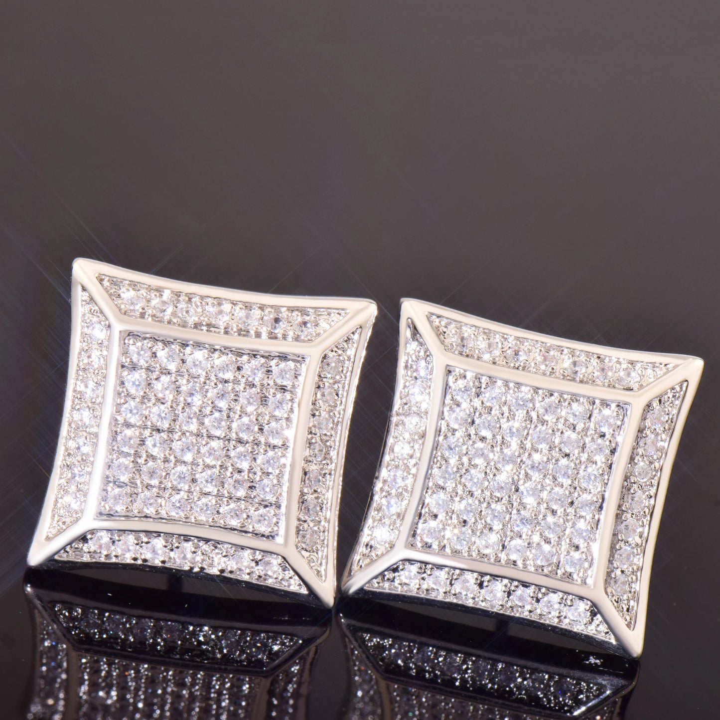 Miami Ice 11MM Sunshine Iced Out Stud Earrings