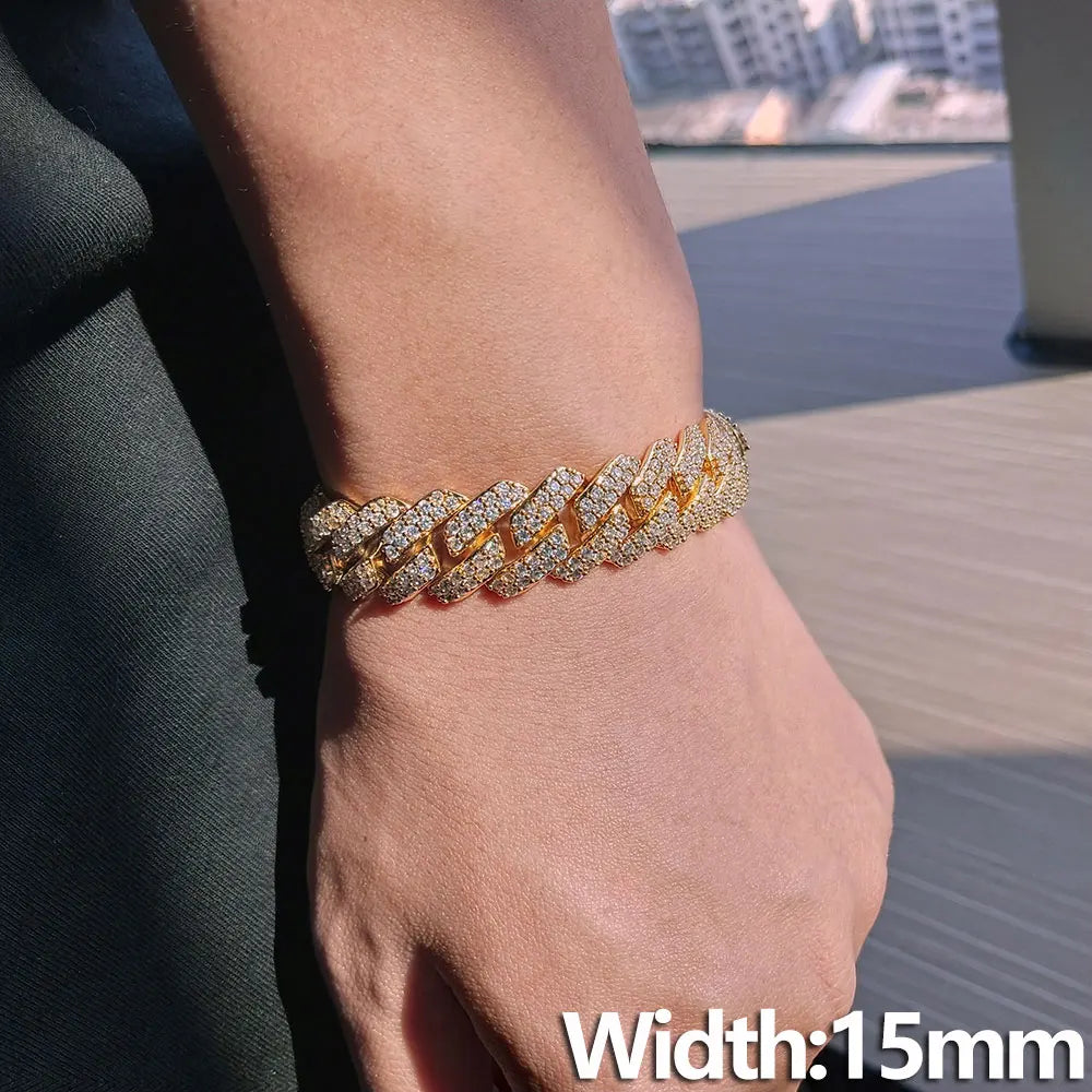 Miami Ice 12mm Iced Cuban Link Bracelet