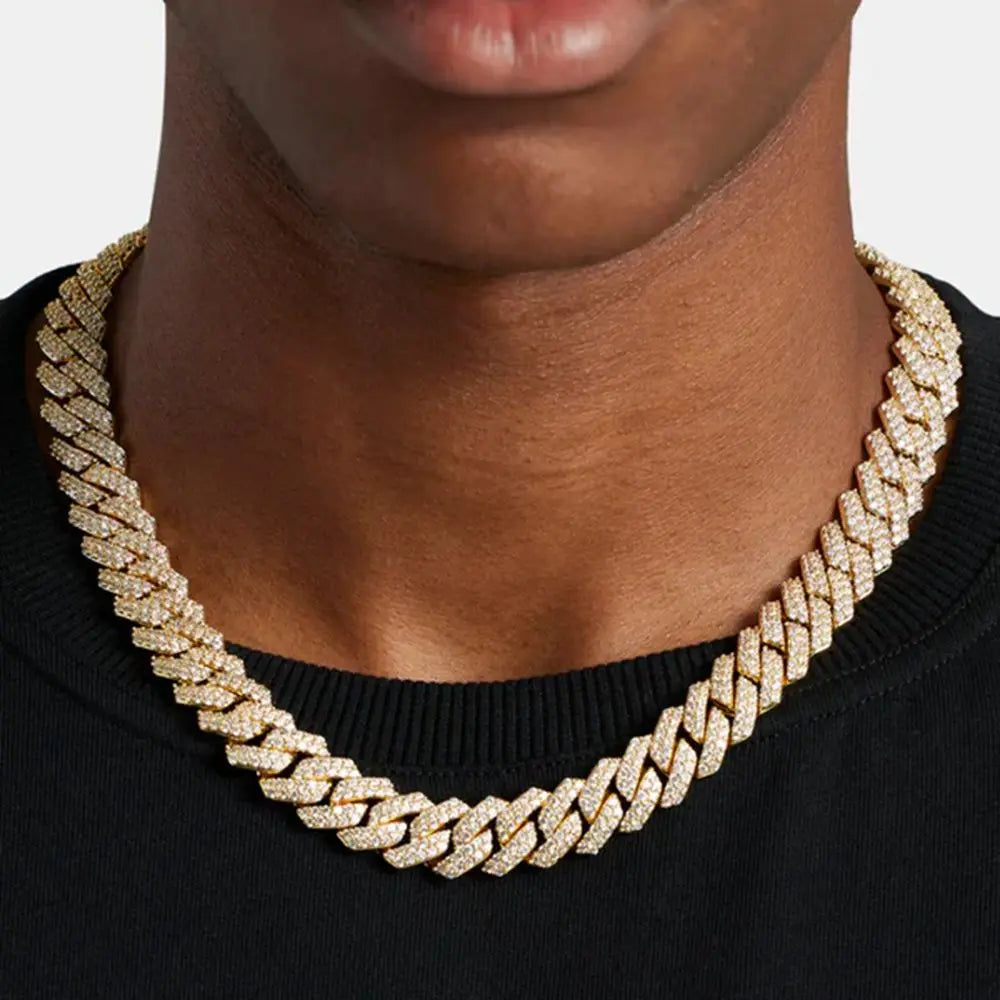Miami Ice 14MM Iced Prong Link Cuban Chain Necklace
