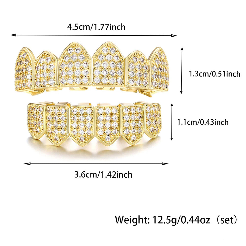Hip Hop Full Iced Out Teeth Grillz Caps
