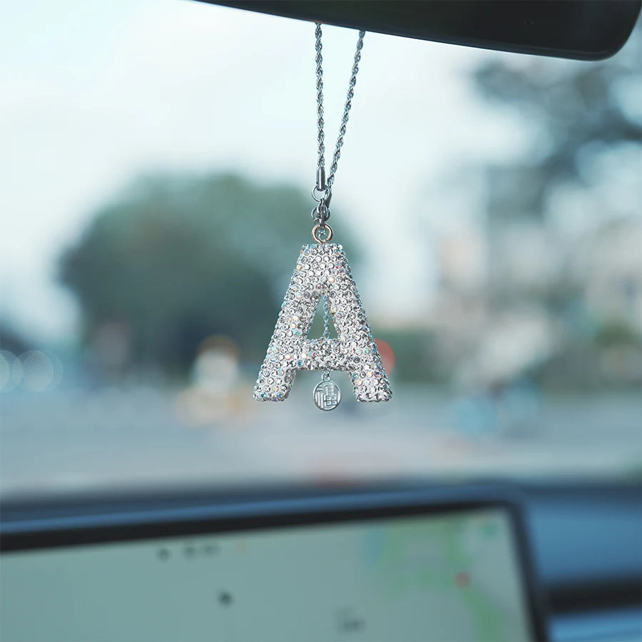 26 Inlaid Artificial Diamond English Letters Pendants