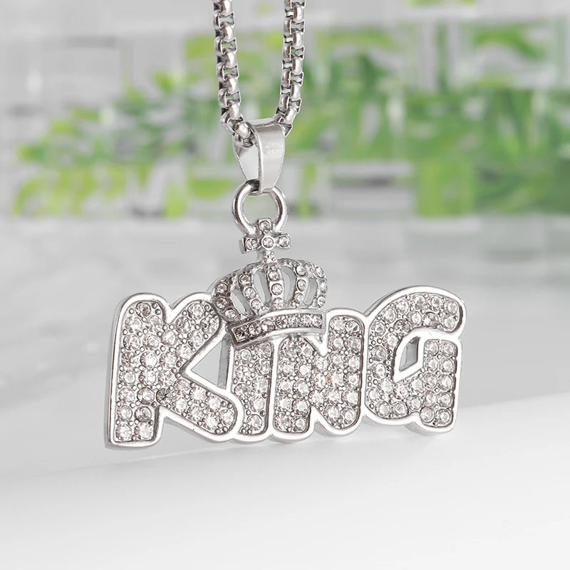 Hip Hop Ice Out Alphabet Savage Pendant Necklace