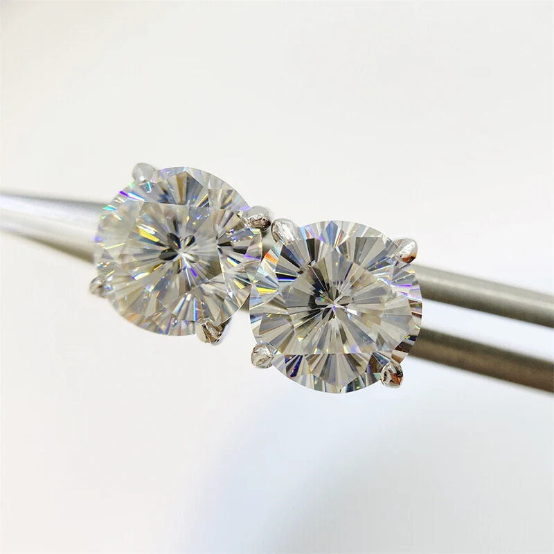 Moissanite Screws Back Ear Studs