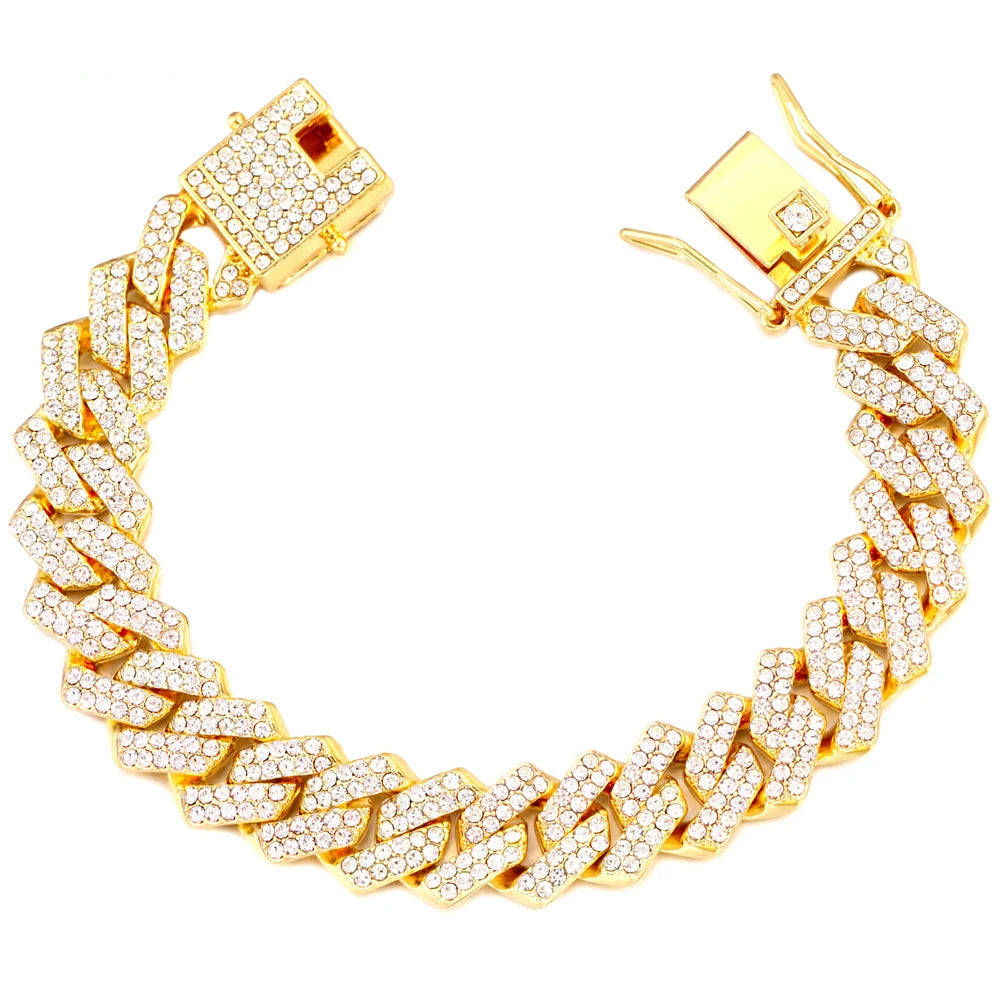 Miami Ice Prong 13mm Bracelet - Gold
