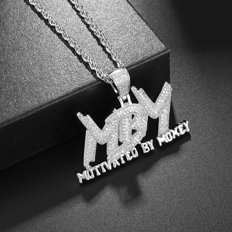 Hip Hop Ice Out Alphabet Savage Pendant Necklace