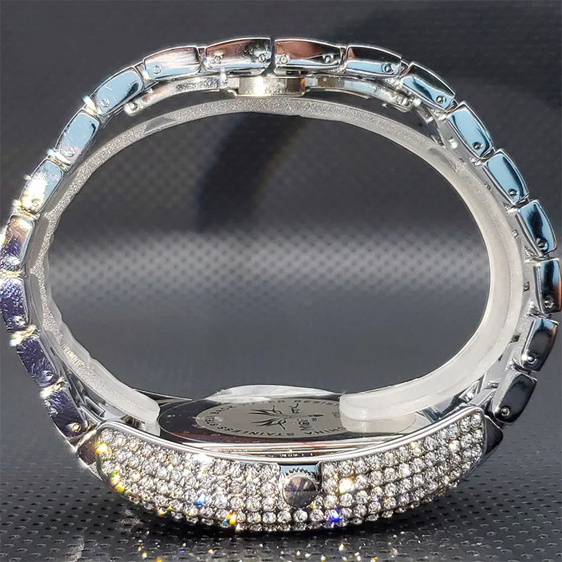 Miami Ice Navette Gold Iced Out Watch