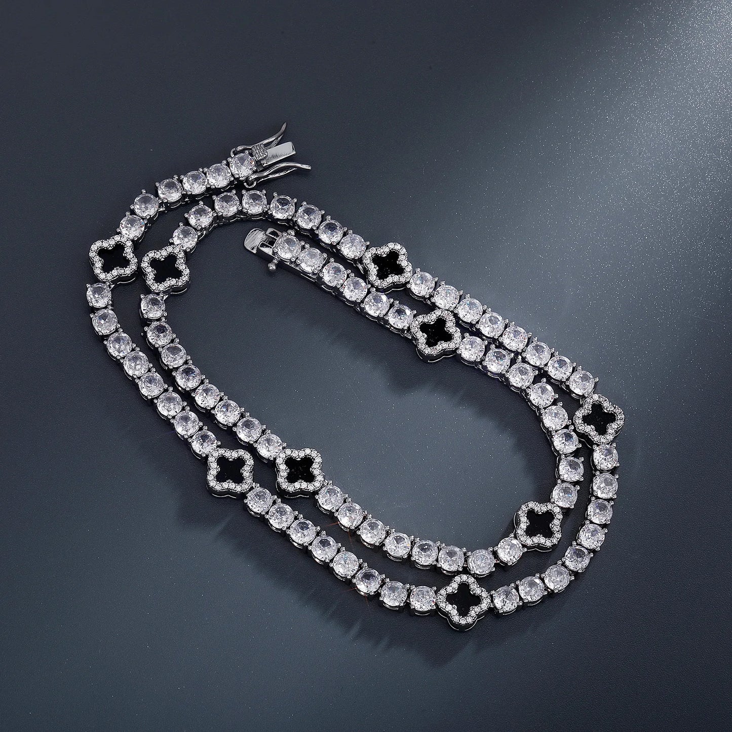 Miami Ice Clover Tennis Chain