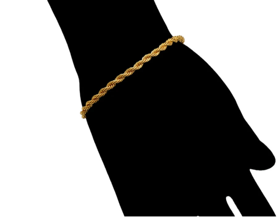 Miami Ice 3mm Rope Bracelet - Gold