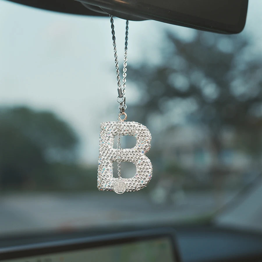 26 Inlaid Artificial Diamond English Letters Pendants