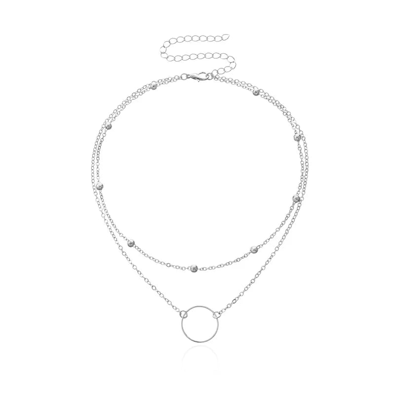 Miami Ice Pearl & Chain Necklace Set - White Gold