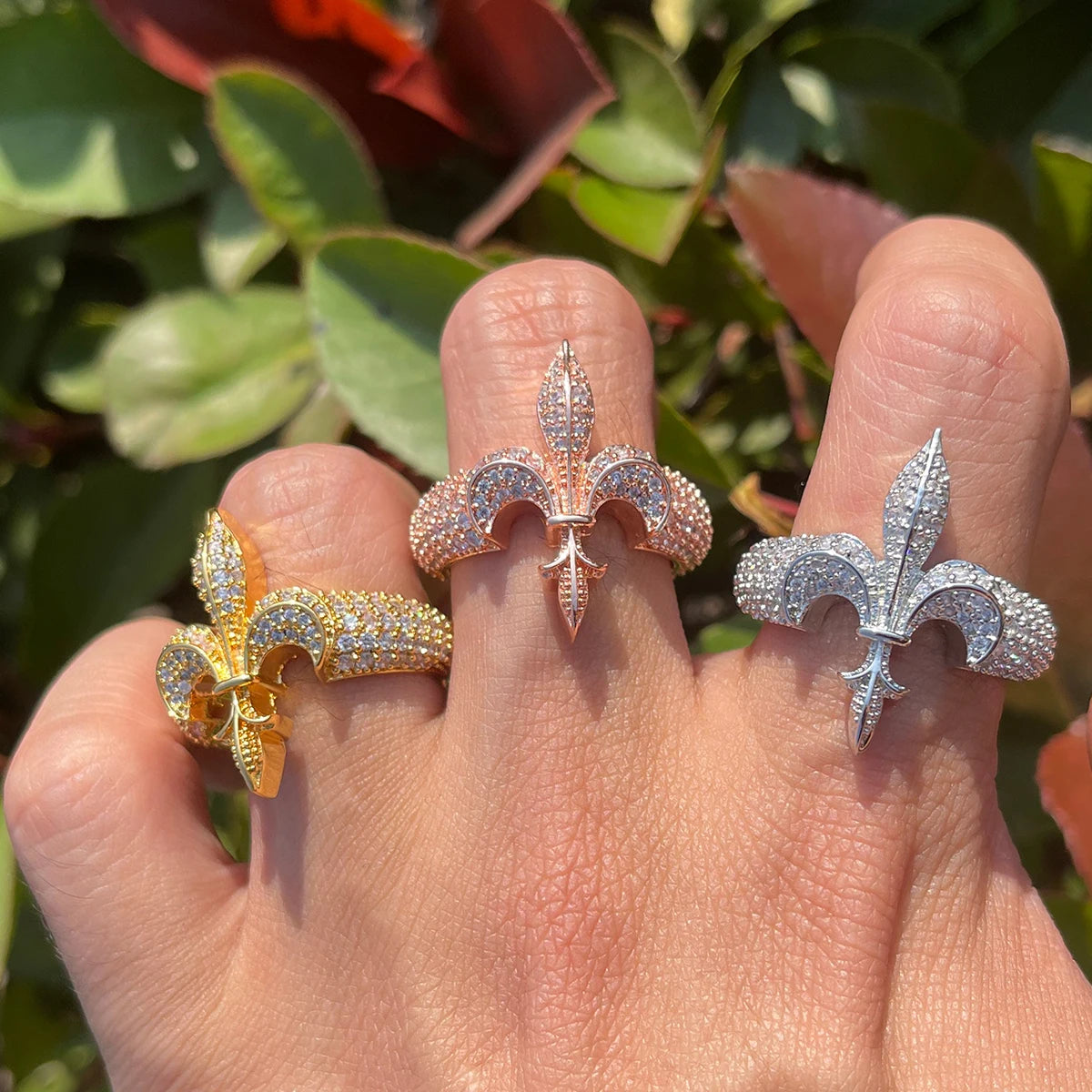 Miami Ice The Fleur De Lys Iced Out Ring