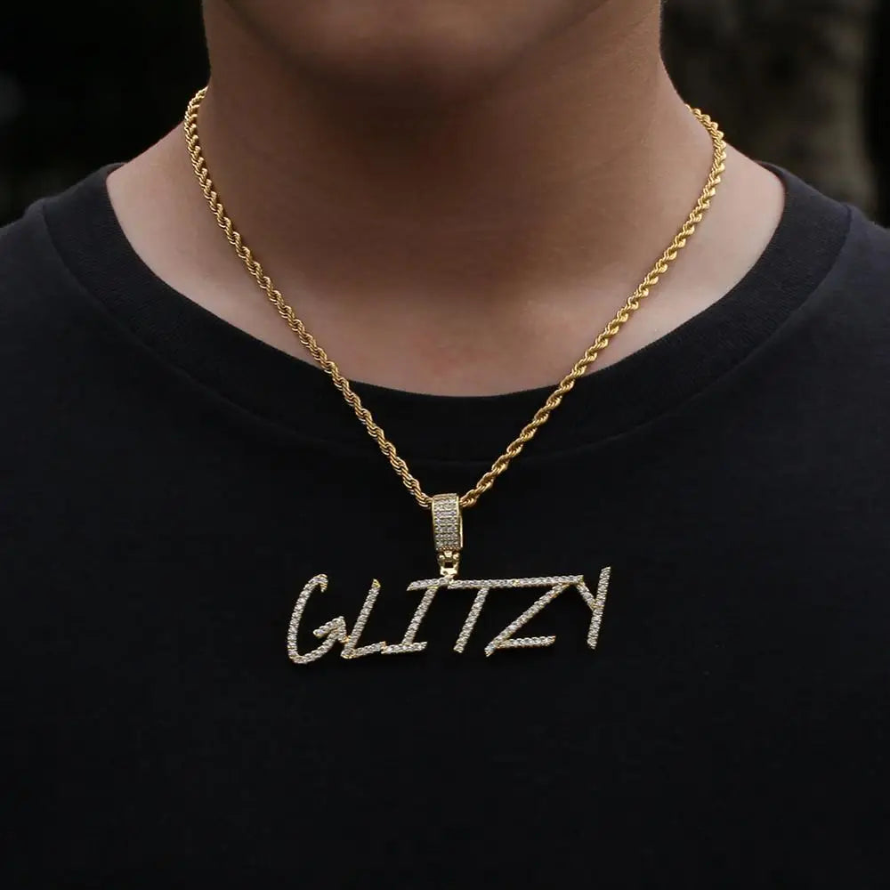 Brush Font Custom Name Necklace
