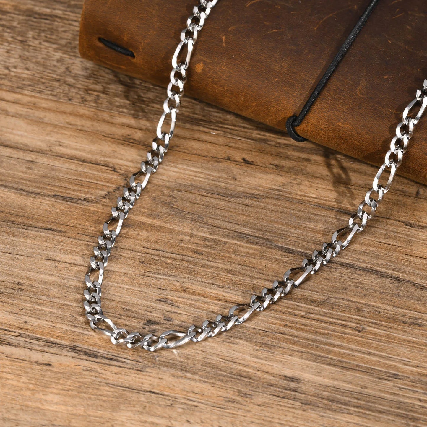 Miami Ice 3mm Figaro Chain - White Gold