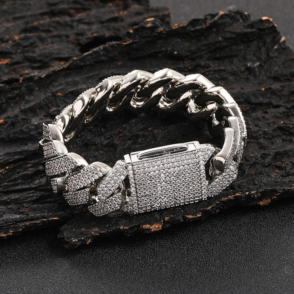 Miami Ice 12mm Iced Cuban Link Bracelet