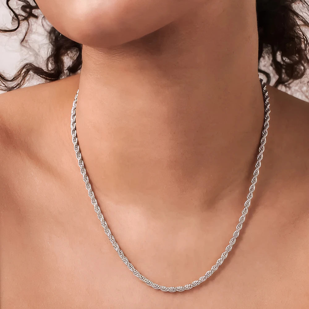 Miami Ice 3mm Rope Chain - White Gold