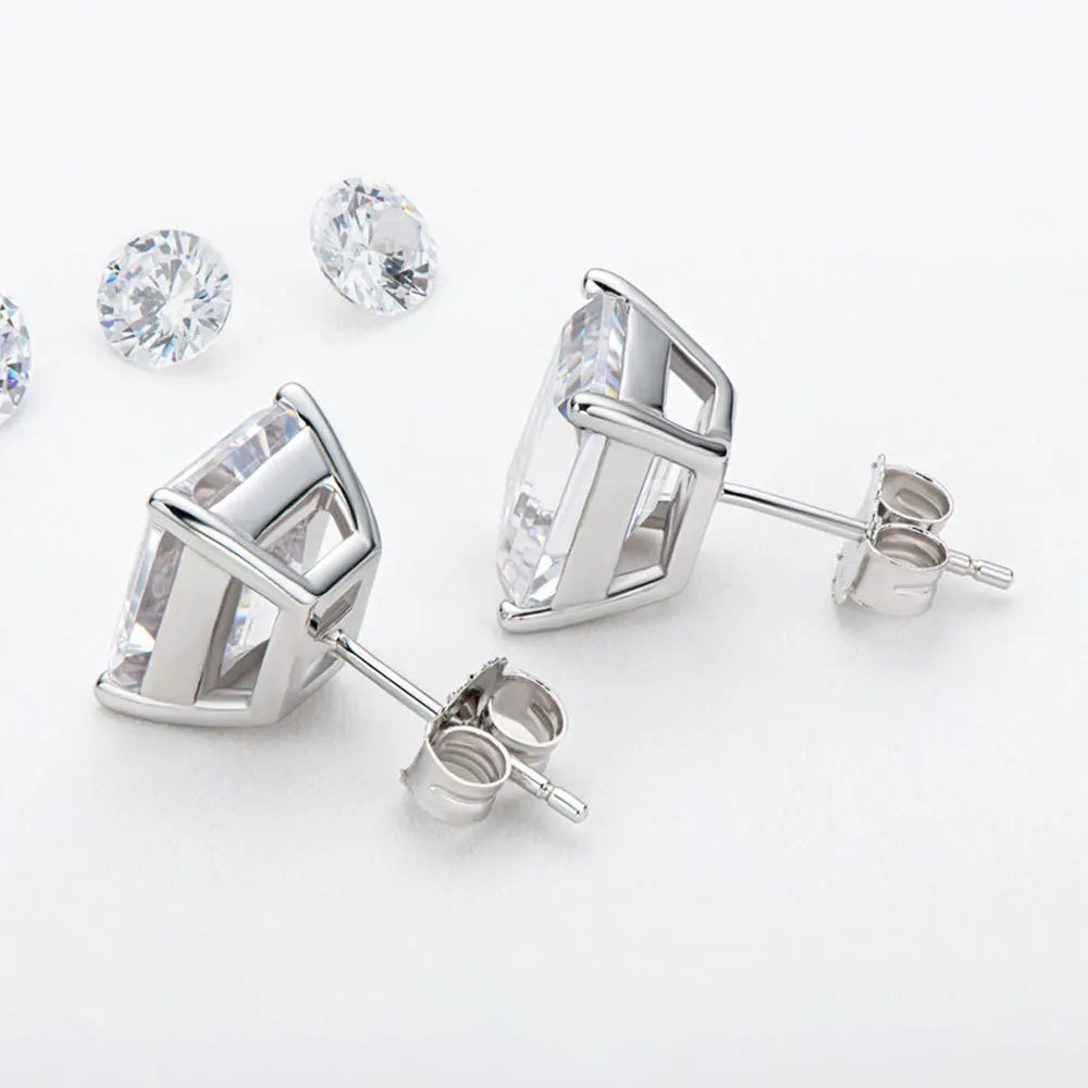 Emerald Cut Moissanite Earrings