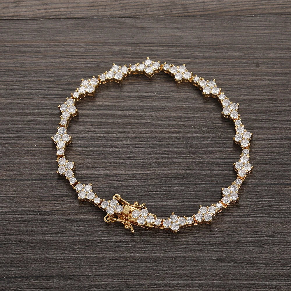 Miami Ice Comb Tennis Bracelet - Gold