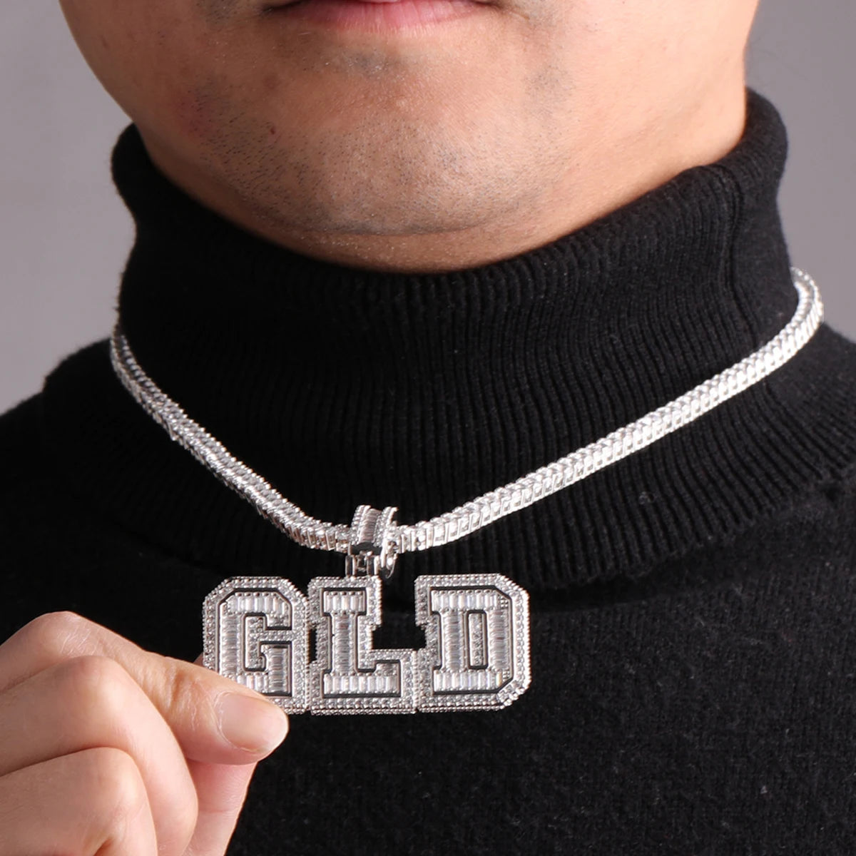 Miami Ice Varsity Letter Custom Pendant - White Gold
